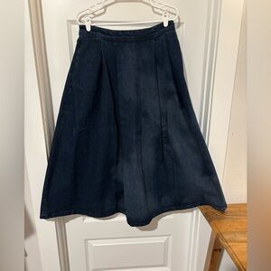 Zara Dark Blue A-Line Denim Skirt